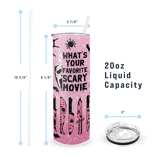 Horror Movie Tumbler 20oz Stainless Steel Ghost Face Water Bottle Gift