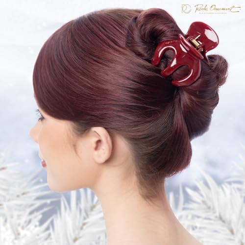 RC ROCHE 6-Pack Octopus Hair Claw Clips Medium Pumpkin Shape for Thick Hair