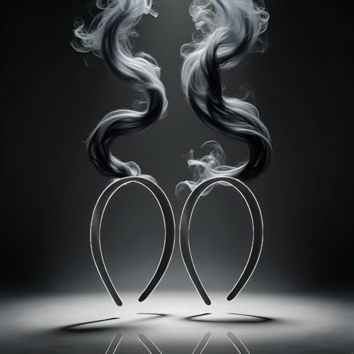 Black Satin Wide Headbands Anti-Slip Hair Hoops 2Pcs