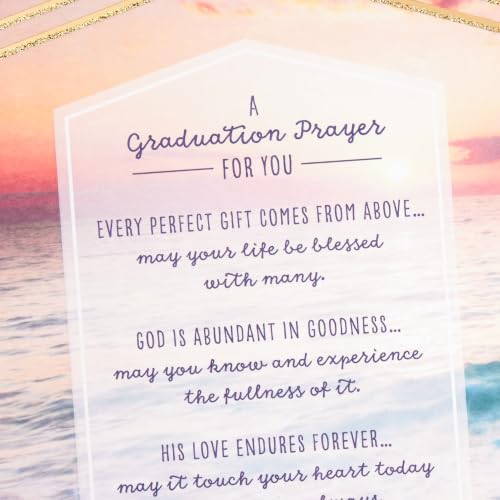 Hallmark Religious Graduation Card with Prayer and Glitter Accents