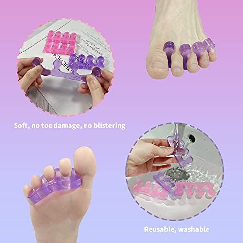 Ronchall 4Pcs Soft Toe Separators for Pedicure and Nail Polish Grooming