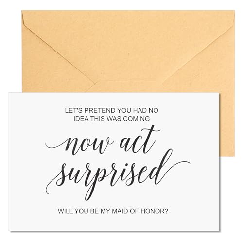 Funny Maid of Honor Proposal Card with Brown Envelope
