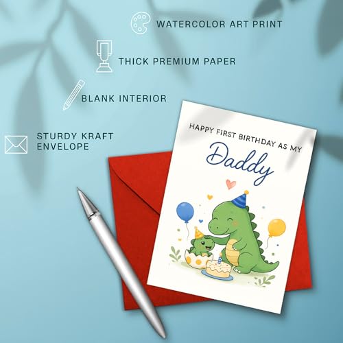 Funny Father's Day Card with Cute Dinosaur - Perfect for New Dads