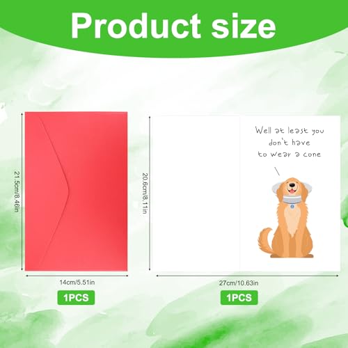 Funny Get Well Card with Envelope - Golden Retriever Design