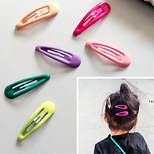 yueton 10 Pairs Colorful Snap Hair Barrettes Glossy Metal Clips for Women