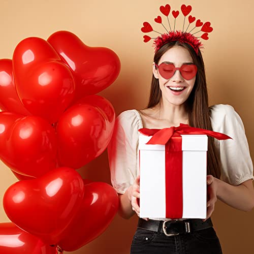 Valentine's Day Red Heart Headband and Sunglasses Party Set