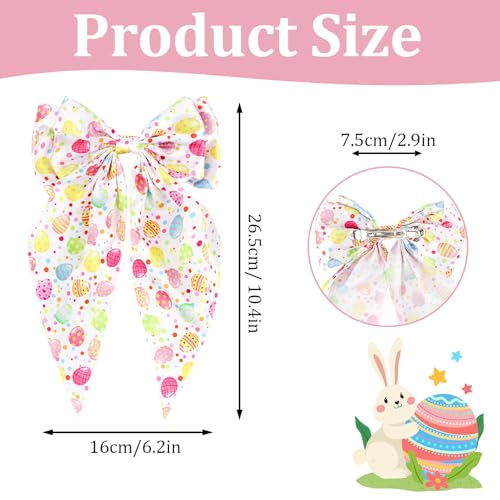 GAFATORY Large Easter Hair Bows with Non-Slip Barrettes - 2 PCS