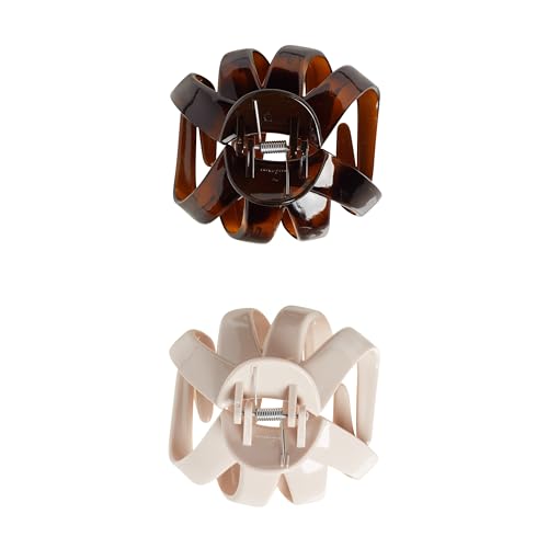 Goody SlideProof Large Octopus Hair Claw Clips, Neutral Tones, 2 Count