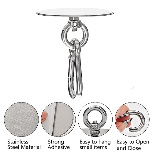 Sankoly 4 Pcs Stainless Steel Adhesive Ceiling Hooks - Nail-Free
