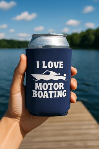 I Love Motor Boating Can Cooler - Insulated Drink Sleeve, 2 Pack