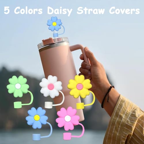 5-Pack Flower Straw Covers for Stanley Cup 10mm Tumbler Accessories