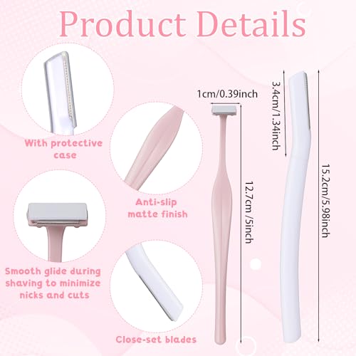 Dermaplane Razors for Face 6pcs - Stainless Steel Eyebrow & Peach Fuzz Removal