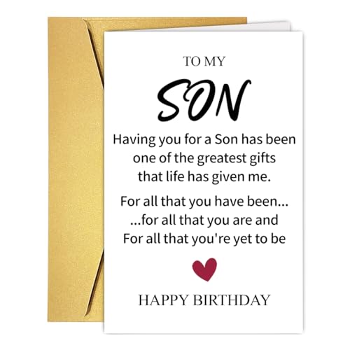 Unique Birthday Card for Son, Stepson & Son-in-Law - Quality Gift