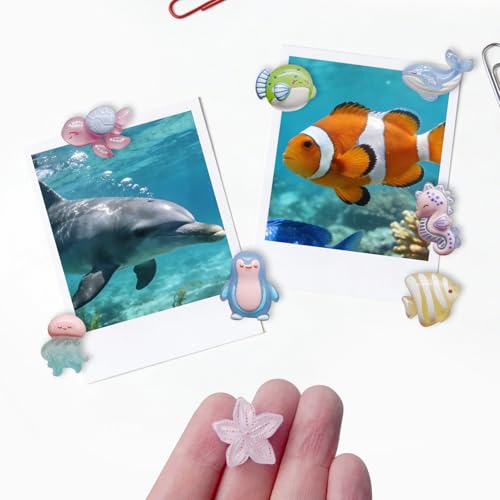 8 Cute Ocean Animal Fridge Magnets - Colorful Decorative Set