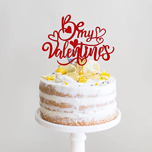 Valentine's Day Cake Topper - Glitter Heart Decoration, 6.3x8.7in
