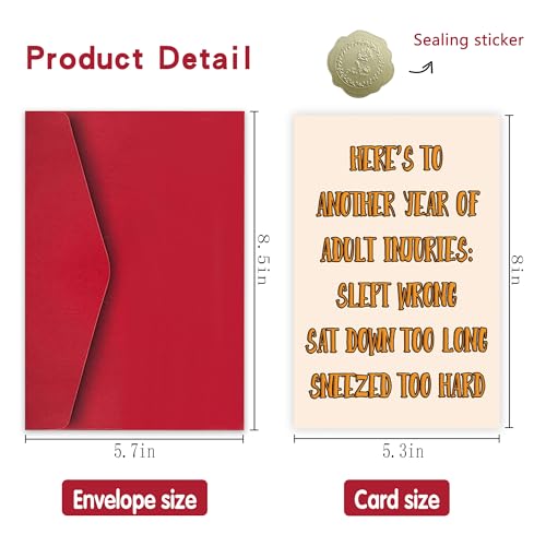 Funny Birthday Card for Men and Women - Luxury 300gsm Linen Greeting Card with Envelope