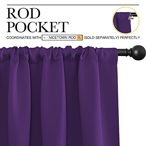 NICETOWN Royal Purple Blackout Curtains, 42"x36" (Set of 2) for RV & Bedroom