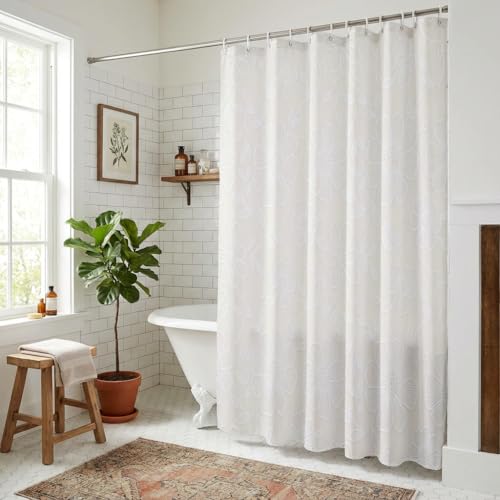 Bohemian Beige Floral Shower Curtain - Waterproof Polyester 72"x72"