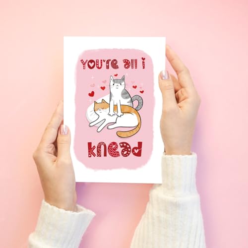 Cute Cat Pun Anniversary Card for Cat Lovers - 8x5.3 in