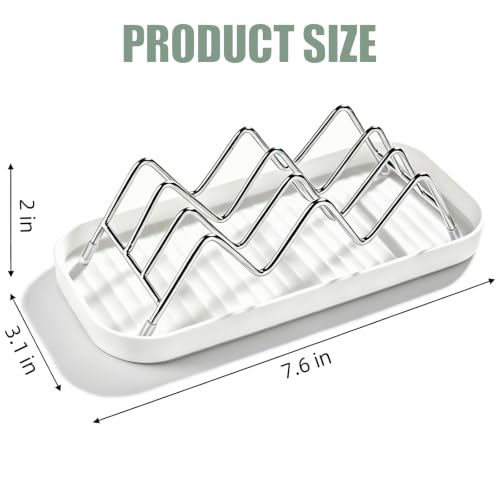 Stainless Steel Wavy Soap Dish, Self-Draining Holder for 2-3 Bars
