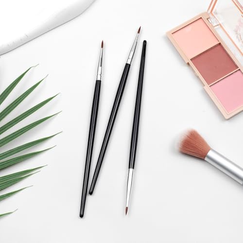 Zoolinn 3 Pcs Pointed Eyeliner Brush Set with Soft Fiber Bristles