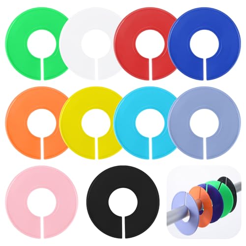Giantree 10-Piece Round Closet Dividers for Hanging Clothes, Multi-Color