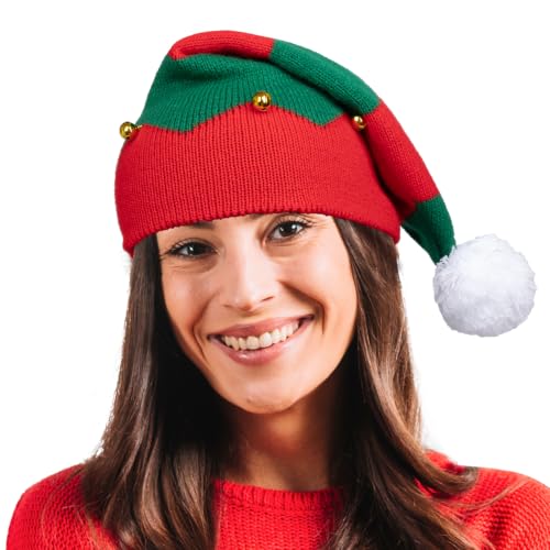 Christmas Santa Hat with Jingle Bells for Adults and Kids - 1 Piece