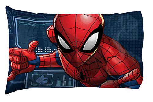 Marvel Spiderman Reversible Pillowcase for Kids - Blue Standard Size