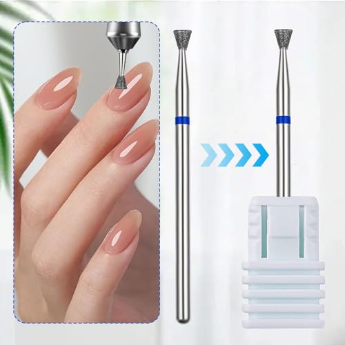 Tiesome 5 PCS Cuticle Clean Nail Drill Bits Diamond Carbide for Acrylic Gel