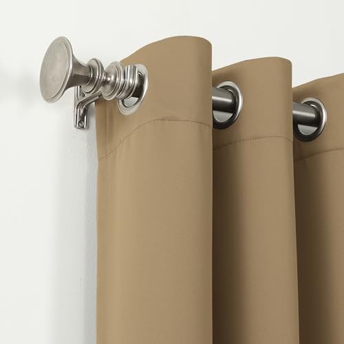Sun Zero Easton Blackout Grommet Curtain Panel, 40" x 108", Taupe