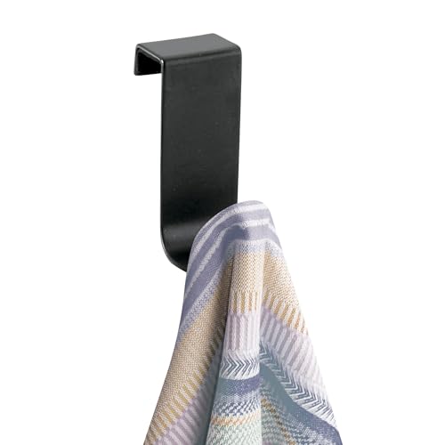 iDesign Forma Over-the-Cabinet Hook, Matte Black Steel Storage Hook