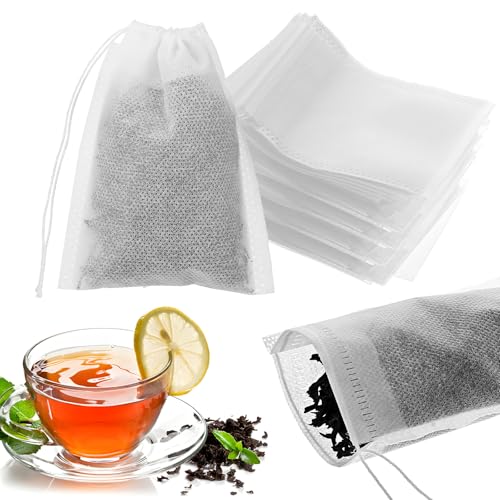 100 Disposable Tea Bags for Loose Leaf Tea - 3.15x3.94 Inches