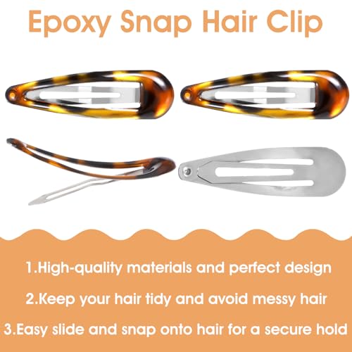 Nogeqi 12-Piece Metal Tortoise Shell Snap Hair Clips and Barrettes