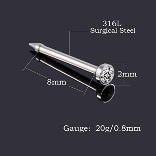 Silver Angel Disposable Nose Piercing Kit with Hypoallergenic Studs