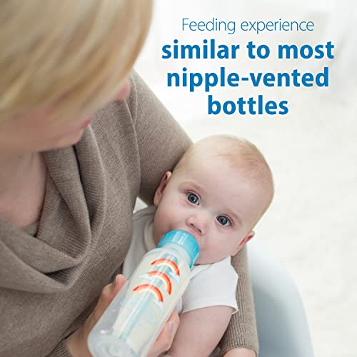 Dr. Brown's Narrow Sippy Bottle Starter Kit - 8oz Anti-Colic Transition (Blue)