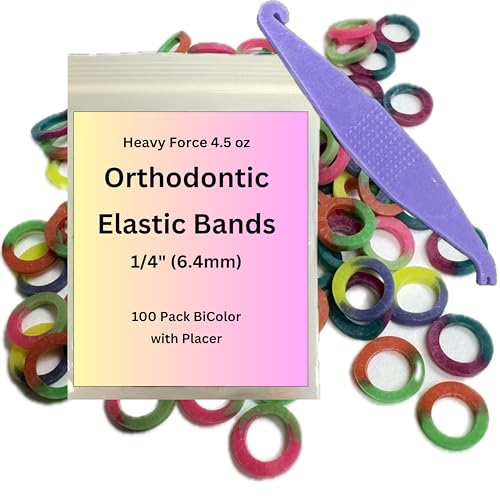 Orthodontic Rubber Bands 1/4 Inch Heavy 4.5 oz with Placer 100 Pack