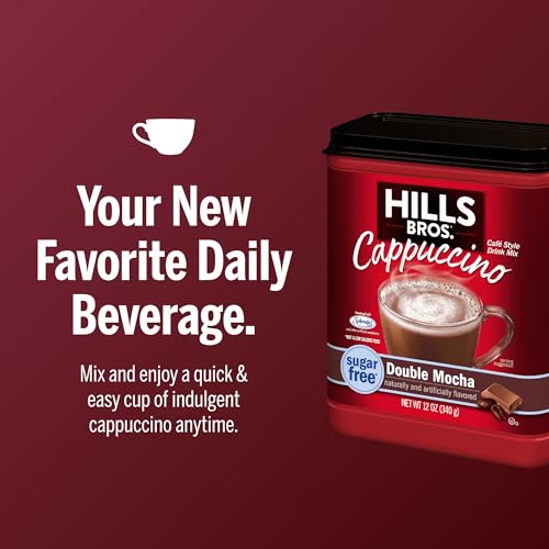 Hills Bros. Sugar-Free Double Mocha Cappuccino Mix, 12 oz - Instant Rich Coffeehouse Flavor