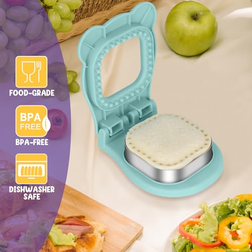 TACGEA Large Square Uncrustable Sandwich Maker - Light Blue Sealer & Cutter