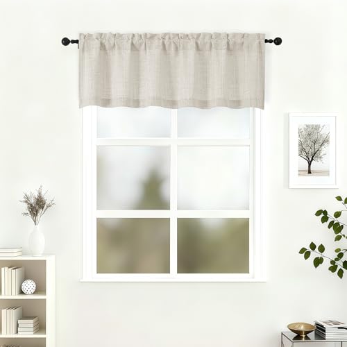 Light Filtering Valance Curtain 60" x 16" - Modern Rod Pocket Design