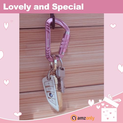 3inch Auto Locking Carabiner Clips Heavy Duty, 12KN /2697lbs Lightweight keychain carabiners, Sturdy Twist Lock Caribeeners for Camping Hiking Hammock Swing Backpack, dog leash and Harness etc