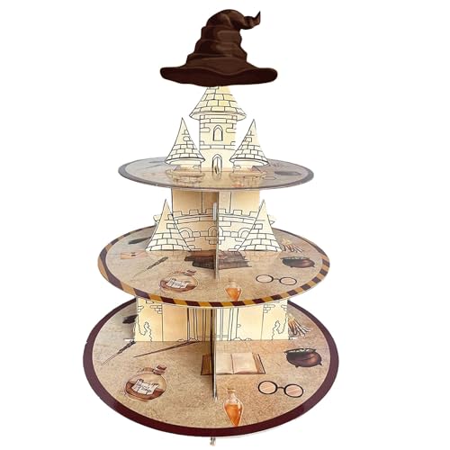 Zliisang 3-Tier Wizard Cupcake Stand for Birthday Parties