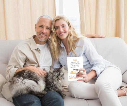 Funny Cat Dad Father's Day Card with Envelope | Gift for Cat Lovers