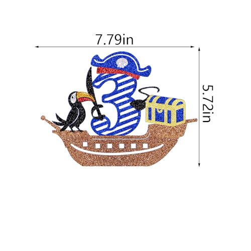 Pirate 3rd Birthday Cake Topper | Kids Party Decoration