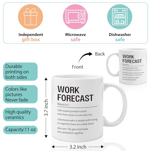 Funny Work Forecast Mug for Coworkers & Boss - Gift Idea