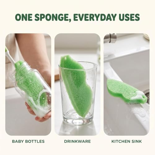 Multipurpose Bean-Shaped Cleaning Sponges Set - Heat Resistant Bottle & Container Scrubbers
