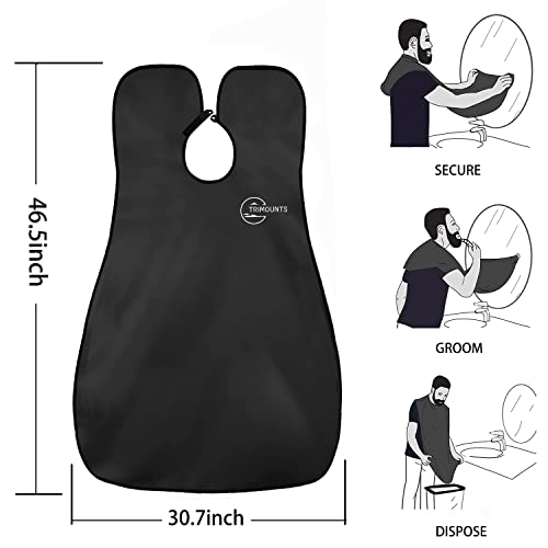 Trimounts Beard Bib Apron and Hair Catcher for Sink with Suction Cups