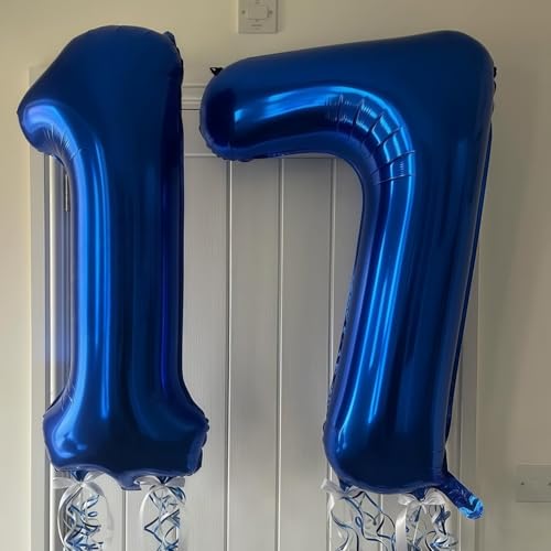40 Inch Navy Blue Number 6 Balloon - Foil Mylar for Birthday Parties