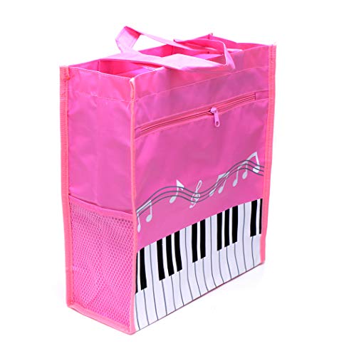 Pink Piano Keys Handbag Reusable Grocery Tote for Music Lovers