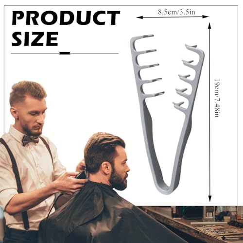 Fade Comb and Wide-Tooth Hair Styling Comb Set for Men in Grey