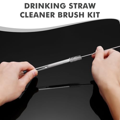Extra Long Straw Cleaner Brush with Metal Handle - 8 Inch